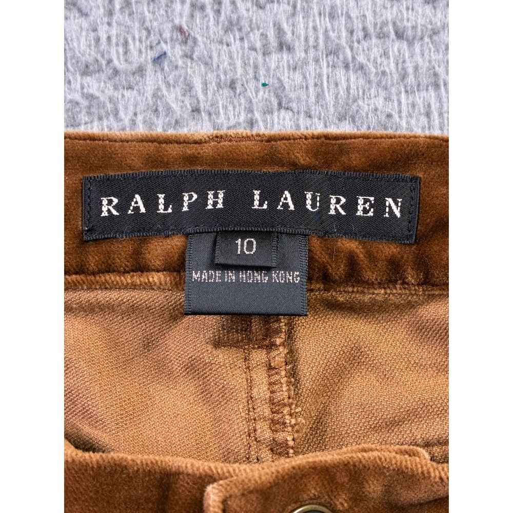 VTG Ralph Lauren Black Label Hong Kong Velour Velvet Boot Flare Pants Womens 10 - Picture 4 of 12